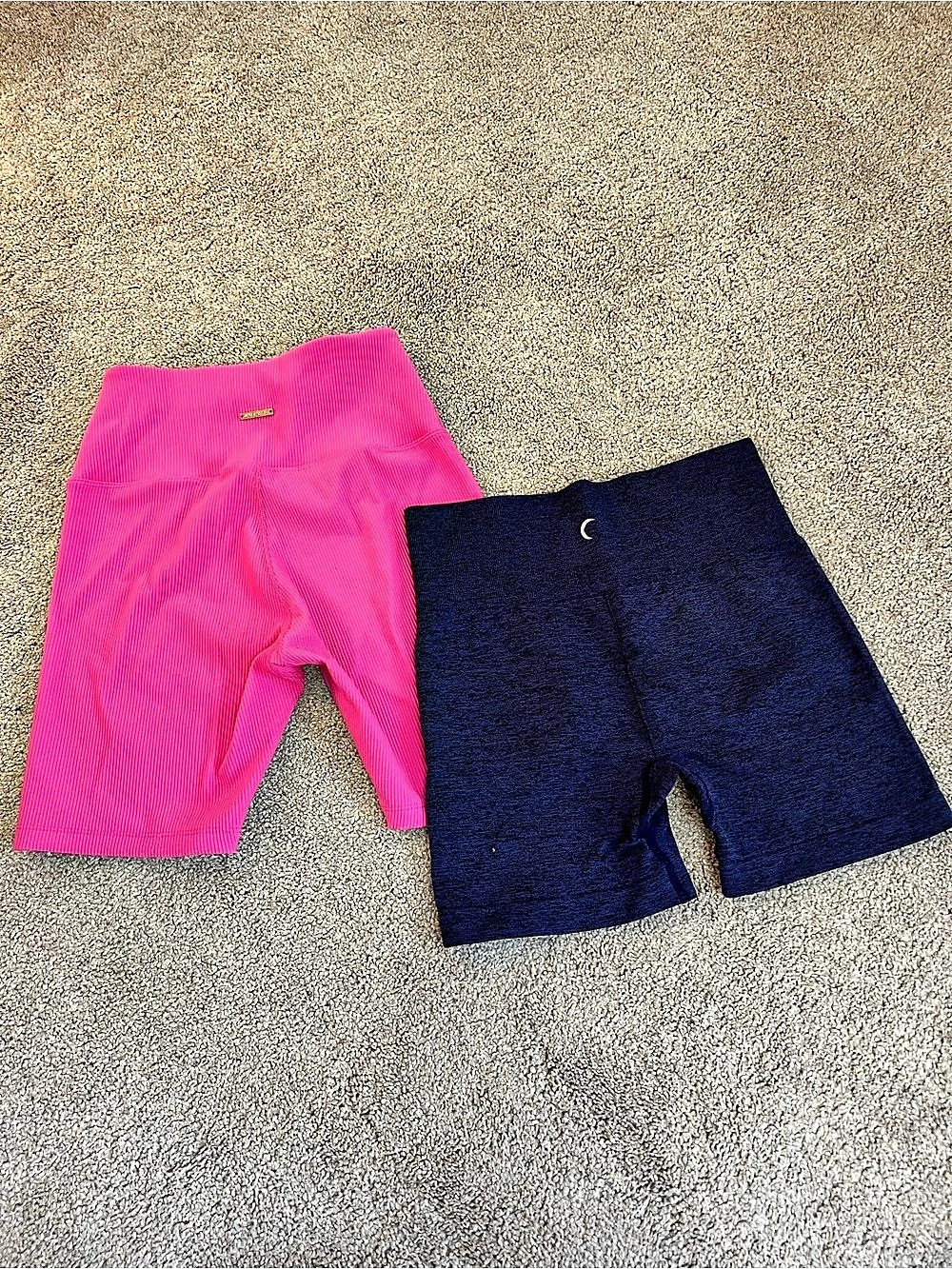 ZYIA Active Seamless Hustle Shorts Set Pink & Blue Medium